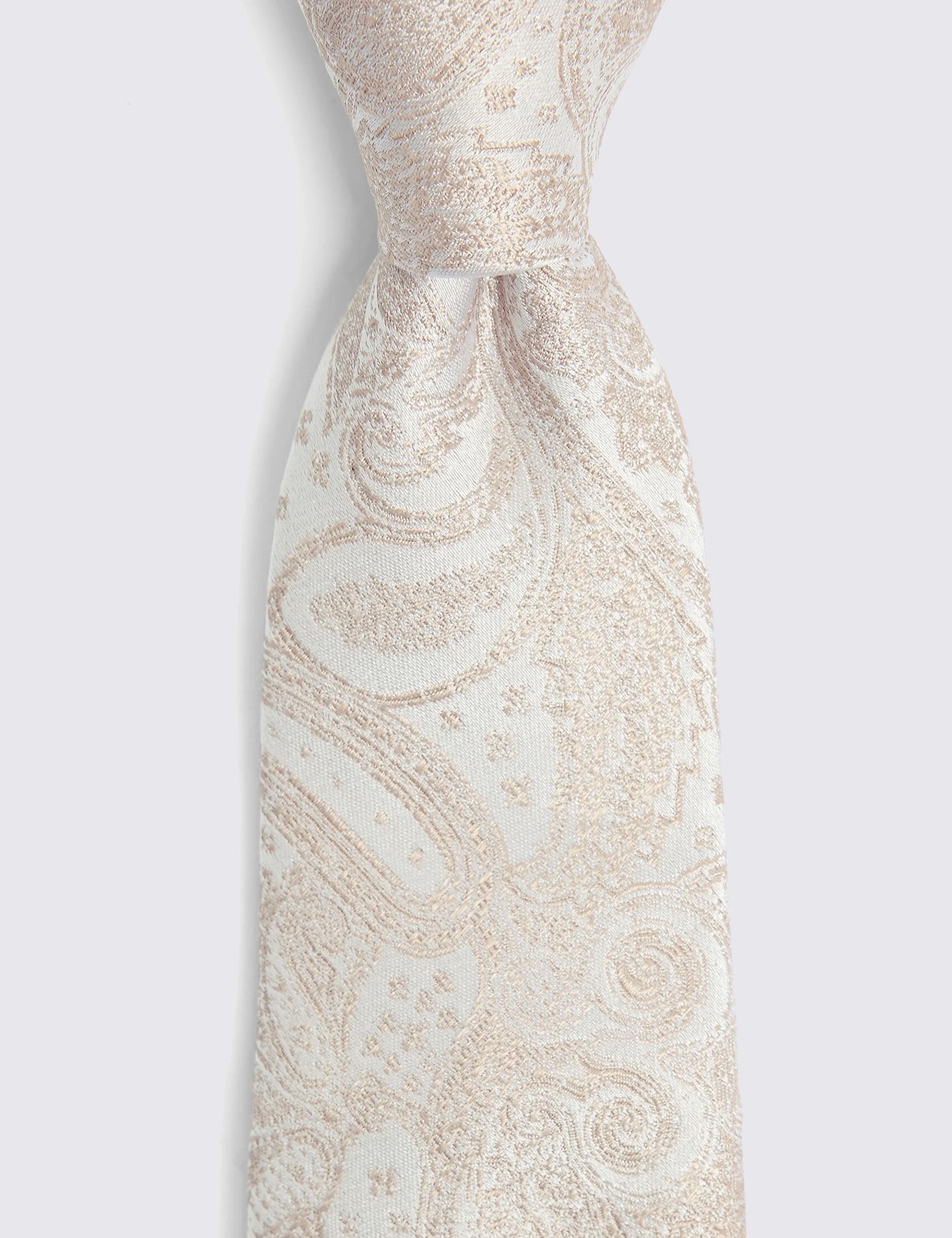 Moss paisley pure silk wedding tie - British product
