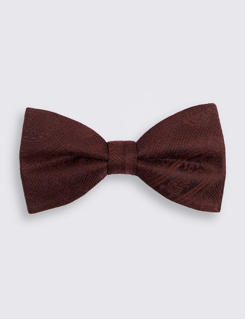 Moss paisley pure silk bow tie, UK version