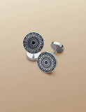 Charles Tyrwhitt floral enamel round cufflinks - British product