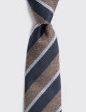 Moss pure silk tie with diagonal stripes, imported from the UK