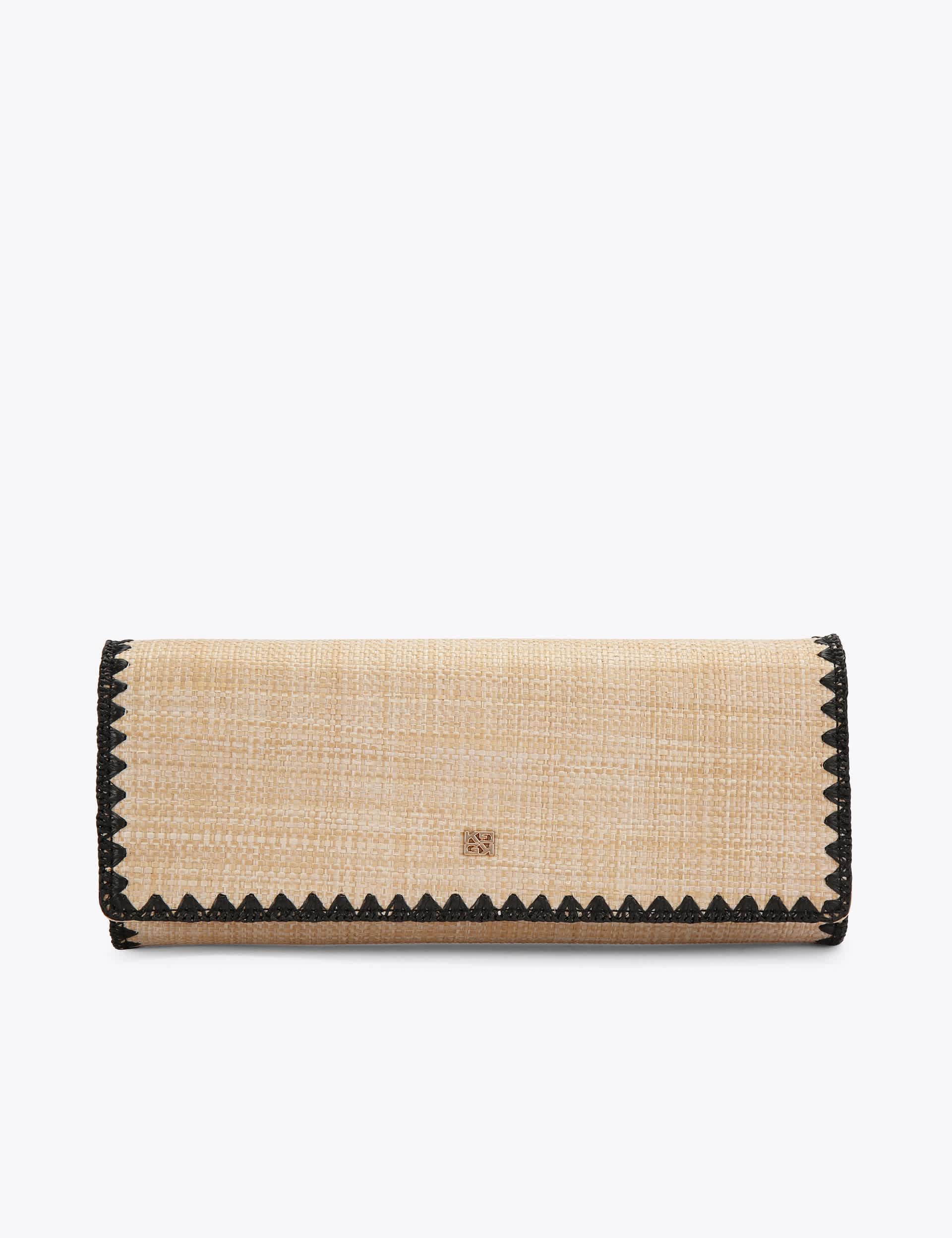 Raffia Chain Strap Clutch Bag