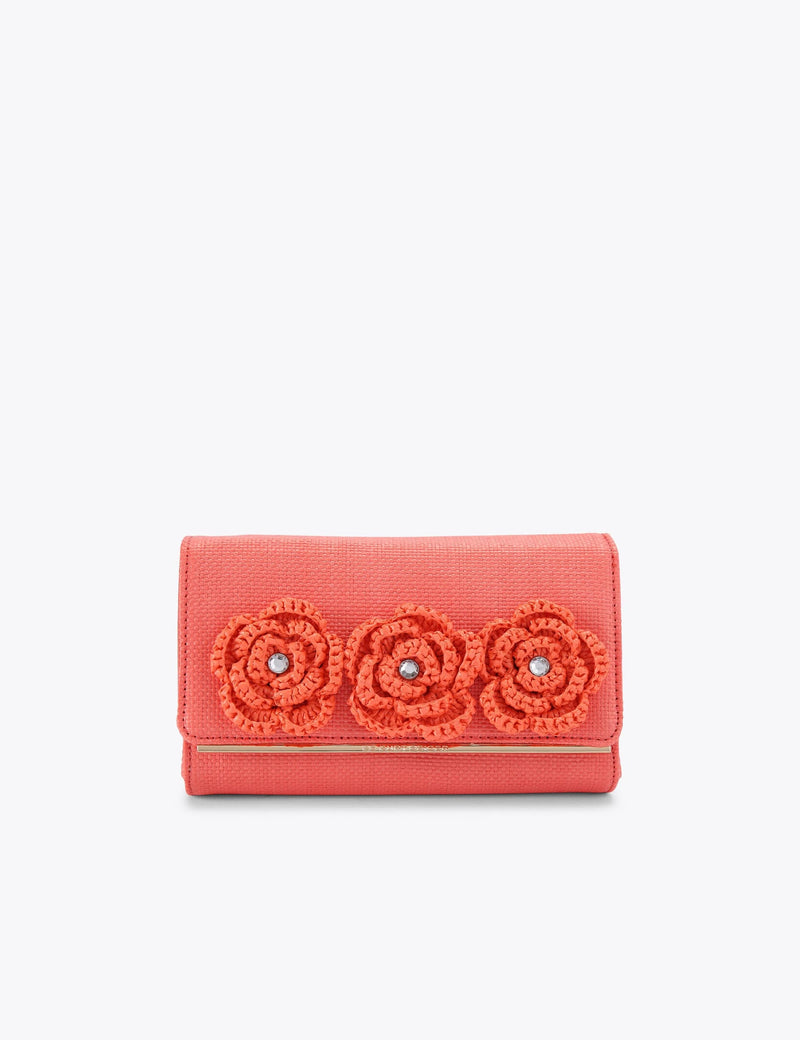 Kurt Geiger raffia floral clutch bag - British product