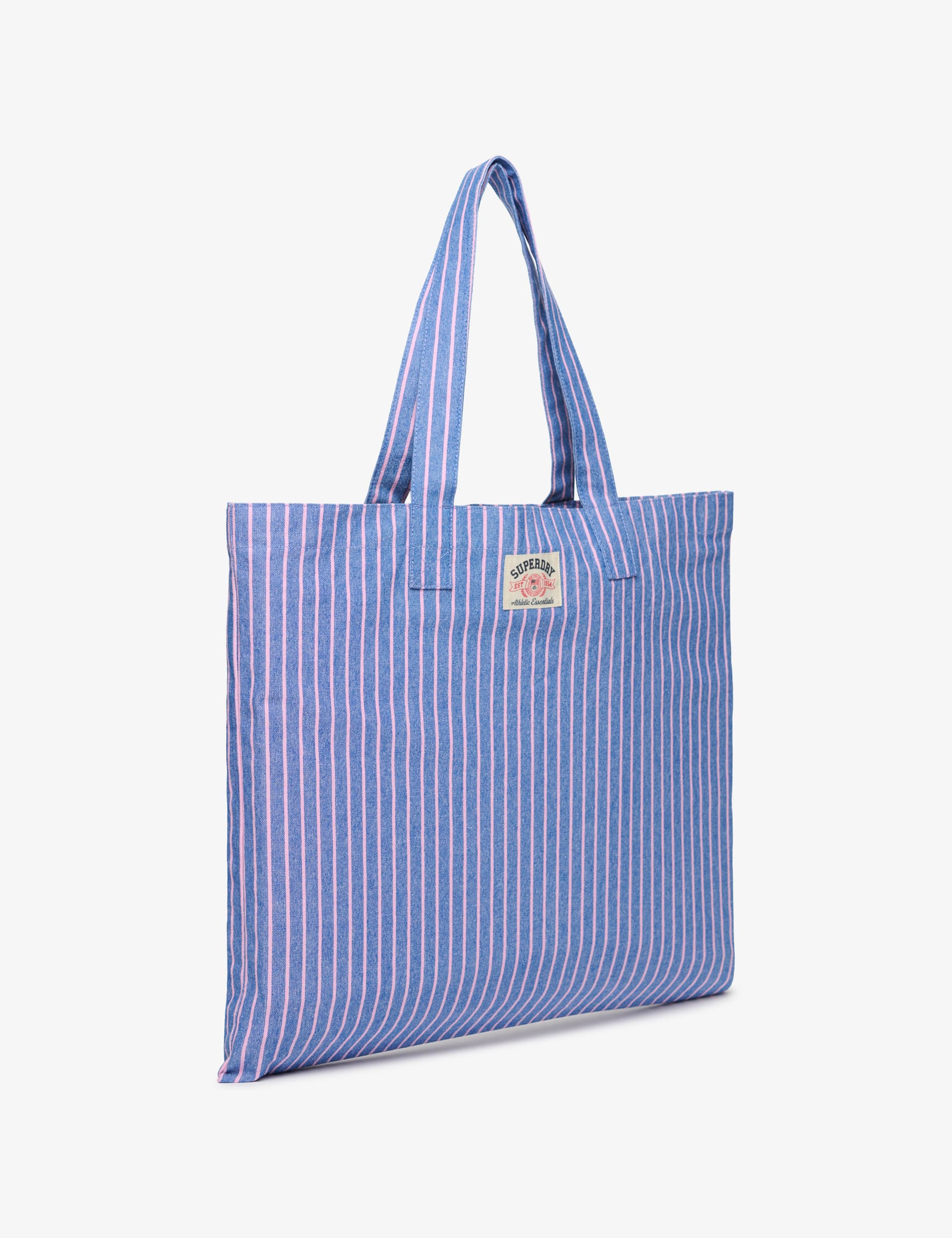 Superdry striped top handle tote bag, imported from the UK