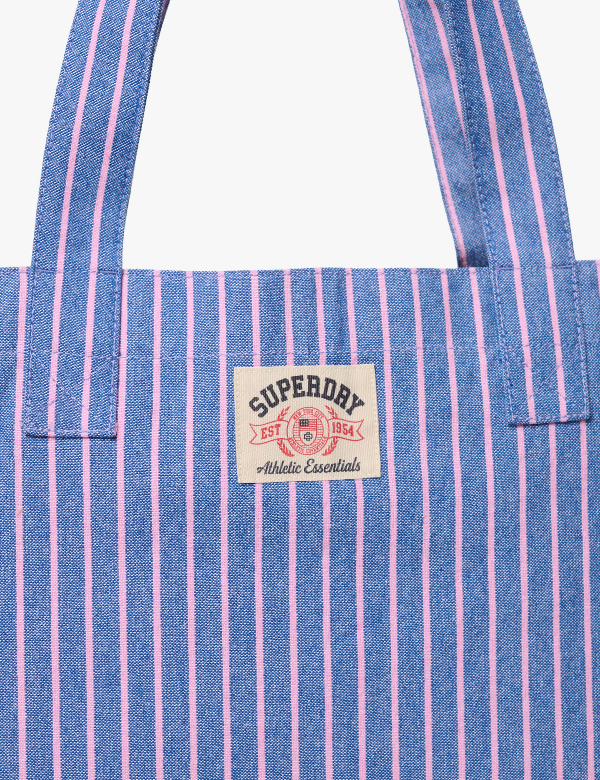 Superdry striped top handle tote bag, imported from the UK