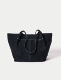 Jigsaw suede tote bag with leather trim (British brand)