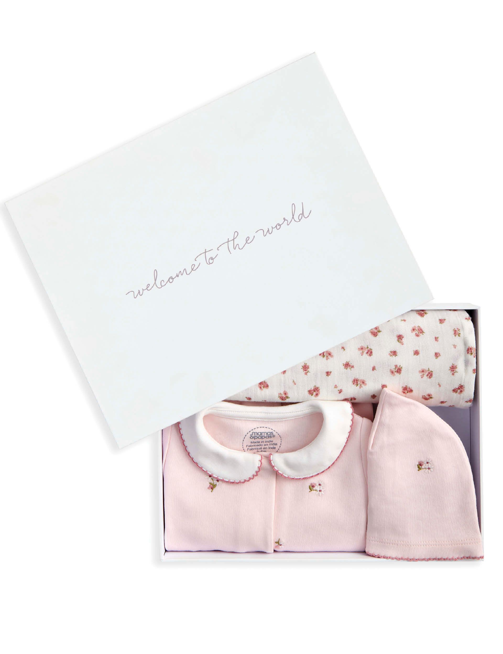 Mamas & Papas 3pc cotton embroidered starter set, UK version