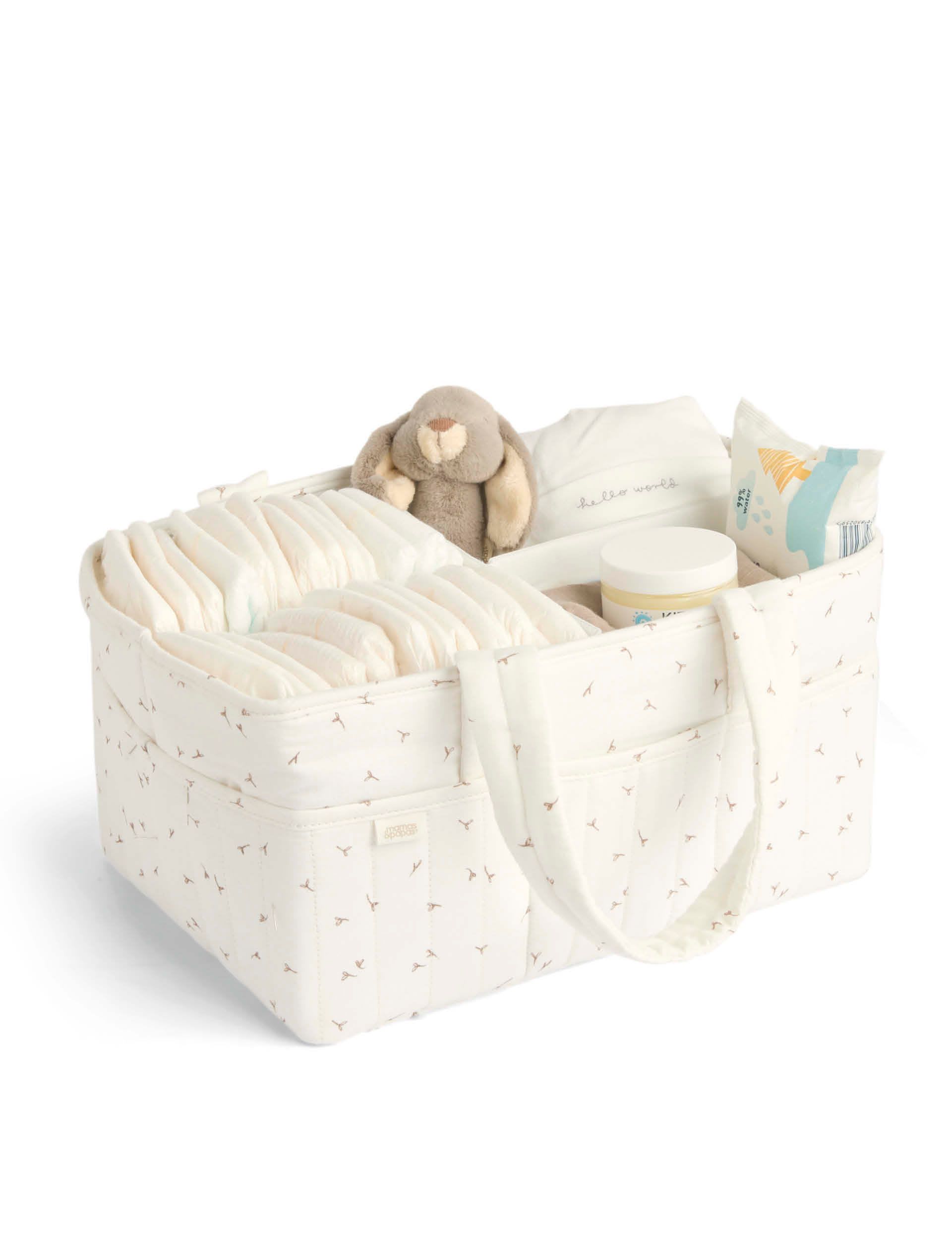 Mamas & Papas pure cotton seedling print nappy caddy bag, UK version