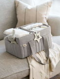 Mamas & Papas pure cotton waffle nappy caddy bag, imported from the UK