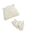 Mamas & Papas bear hat and mitten set 0-6 months, imported from the UK