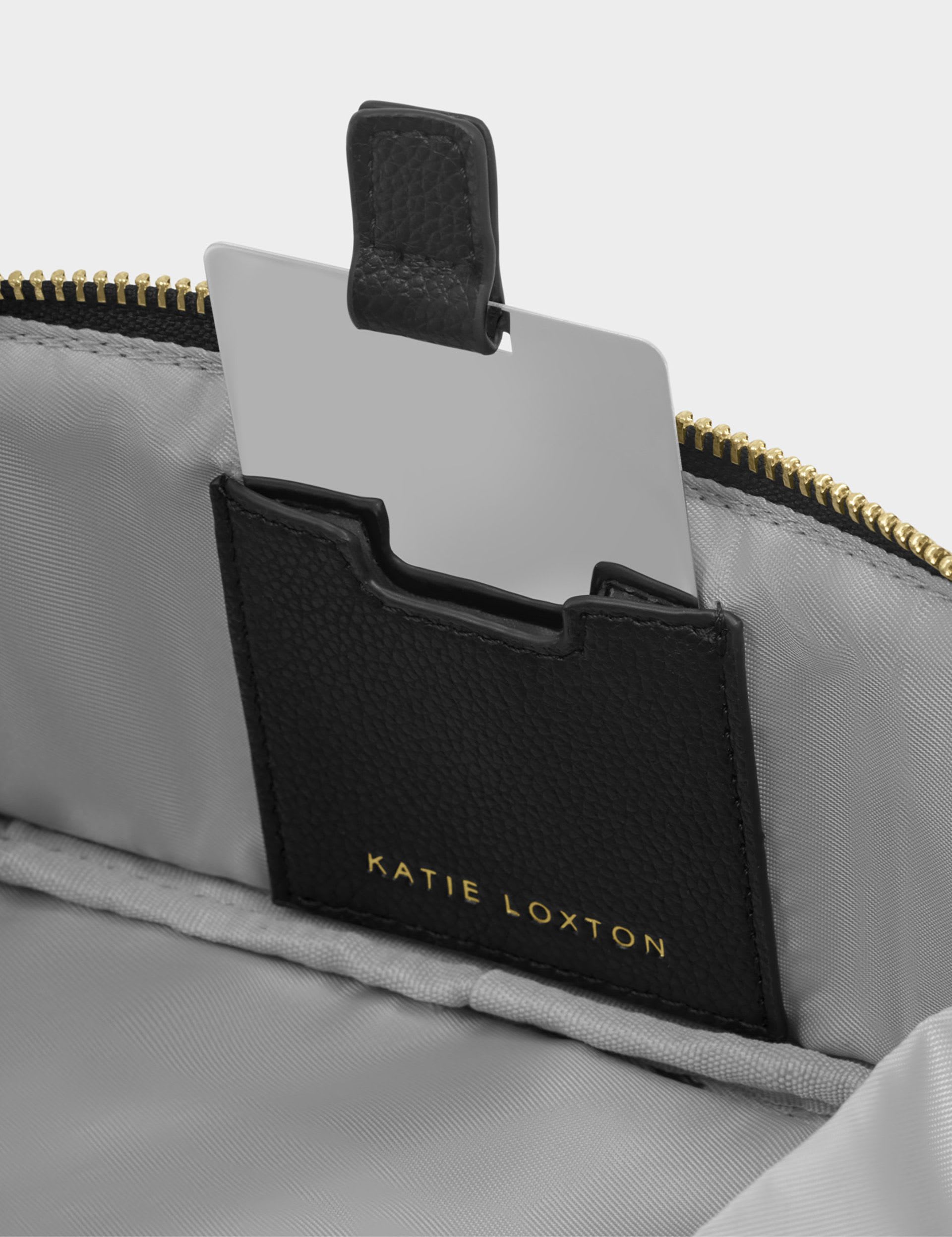 Katie Loxton faux leather fold-out mirror make-up bag, imported from the UK