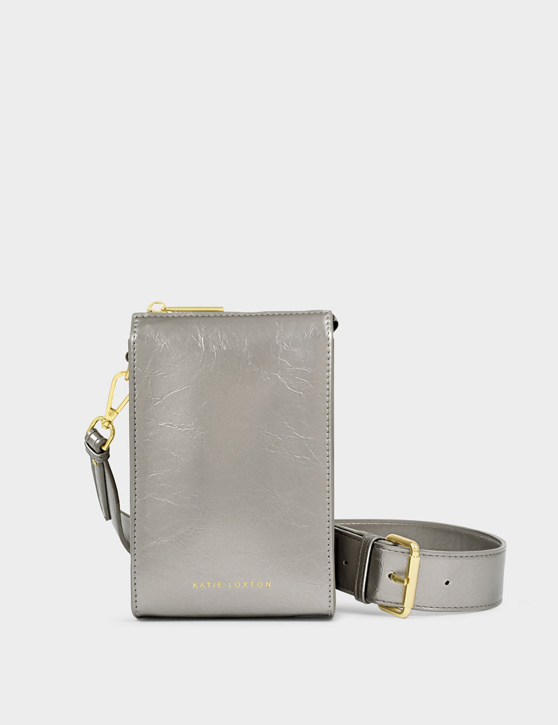 Katie Loxton cross body bag metallic faux leather (British brand)