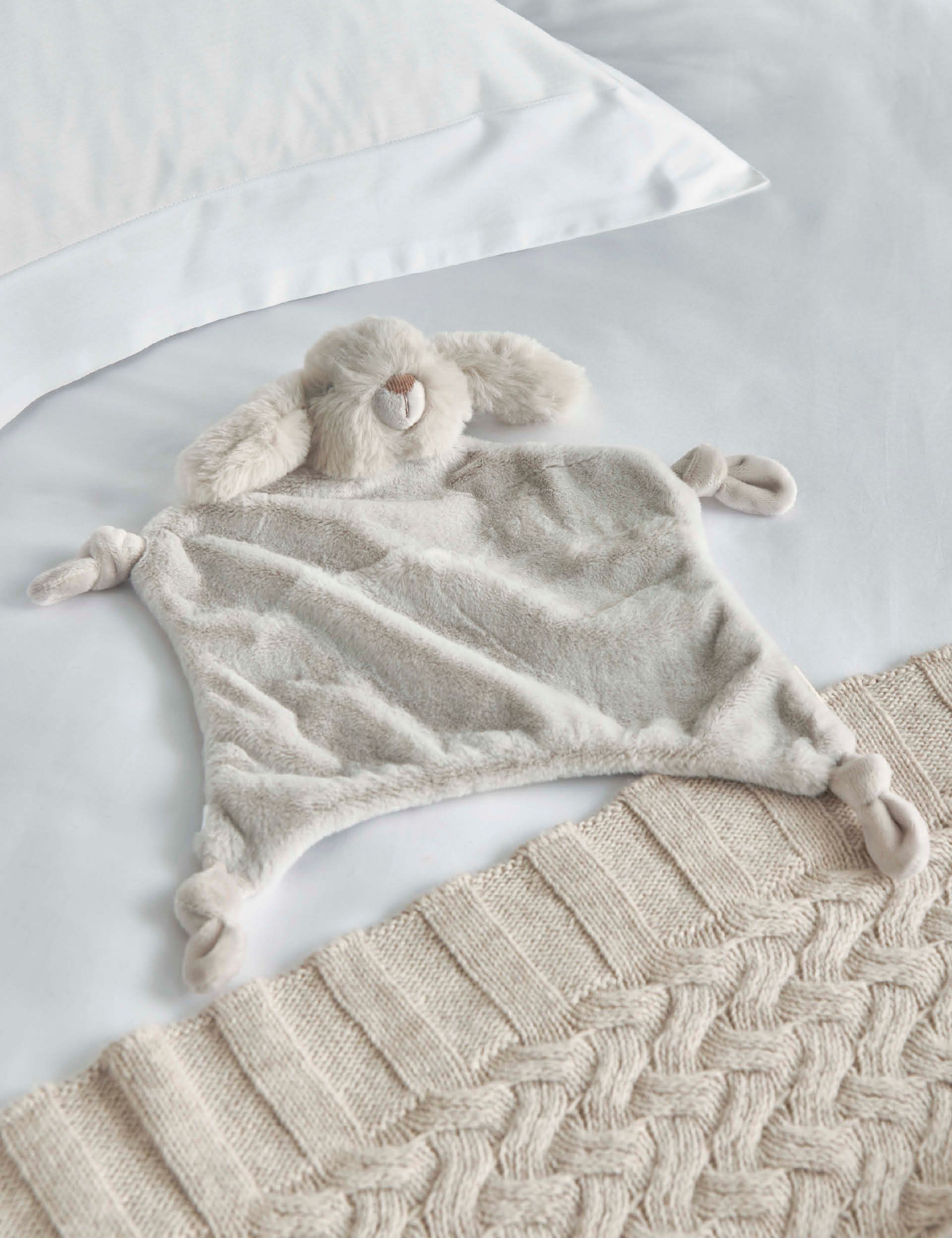 Mamas & Papas Hasen-Schnuffeltuch, weicher Kunstpelz, 29cm - Britisches Produkt