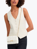 Carvela embroidered daisy chain strap clutch bag, imported from the UK