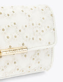 Carvela embroidered daisy chain strap clutch bag, imported from the UK