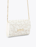 Carvela embroidered daisy chain strap clutch bag, imported from the UK