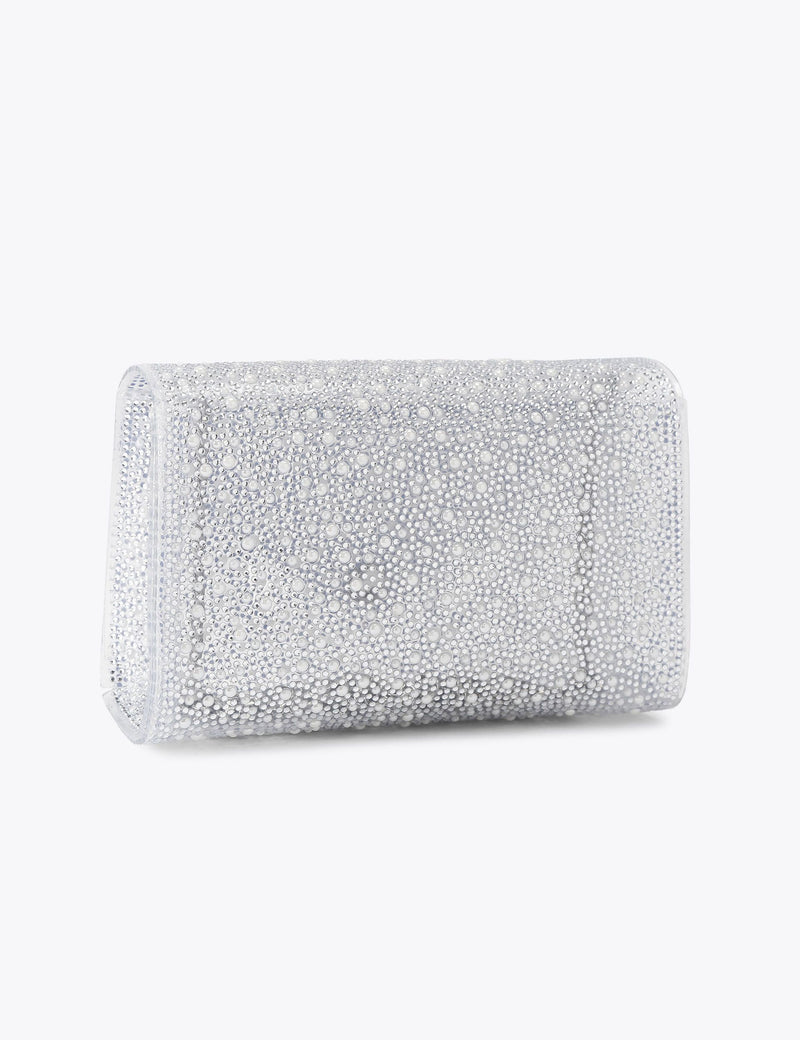 Carvela embellished chain strap clutch bag, imported from the UK