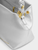 Katie Loxton faux leather braided handle bag metallic, imported from the UK