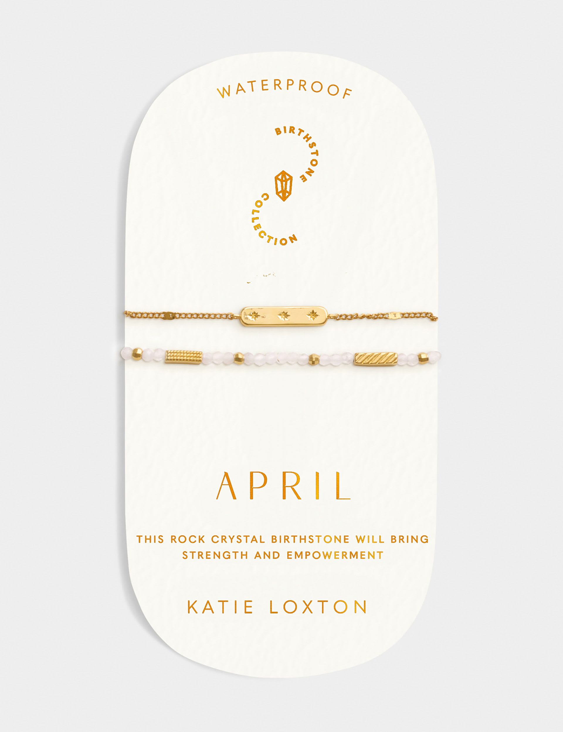 Katie Loxton April waterproof birthstone bracelet, imported from the UK