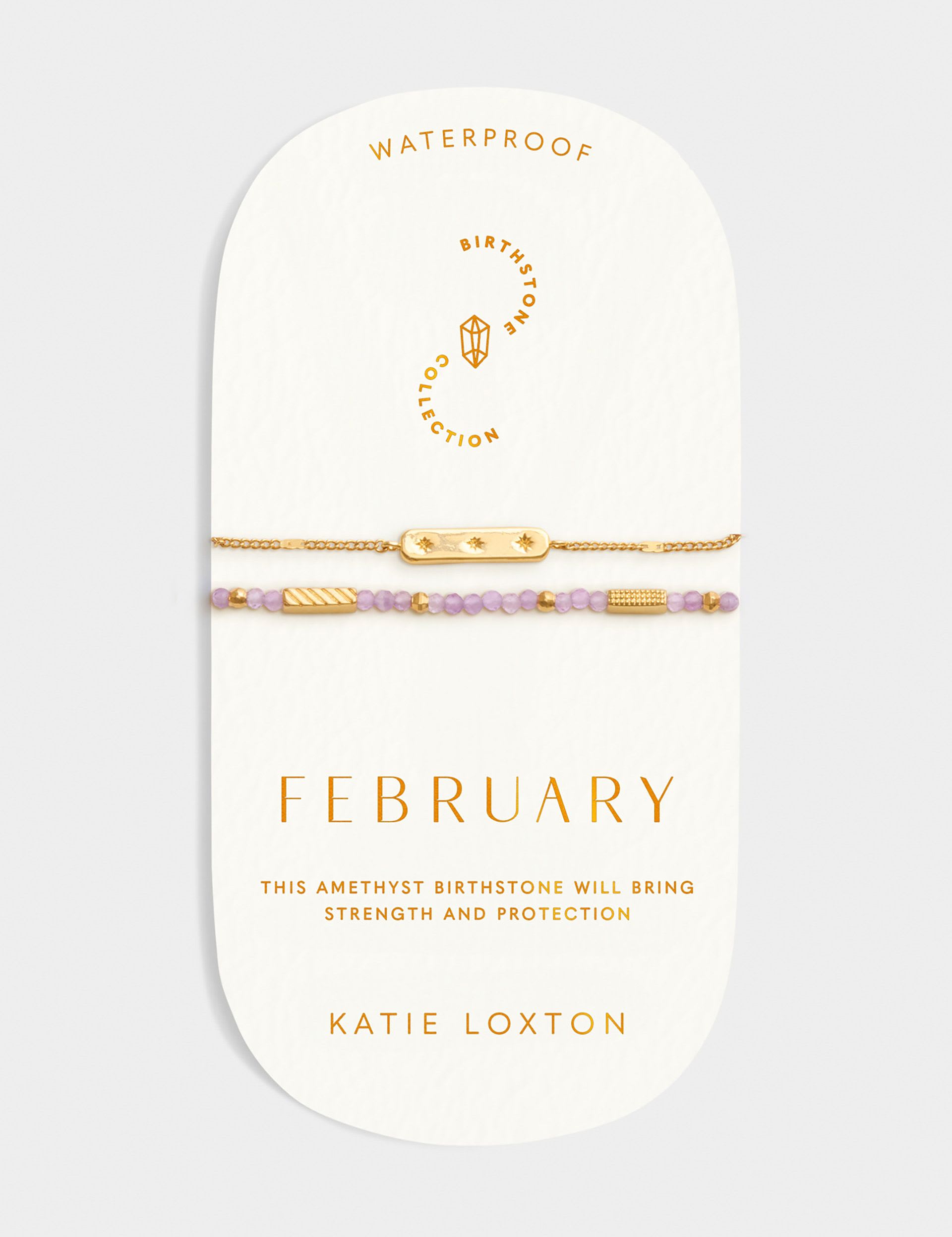 Katie Loxton February waterproof birthstone bracelet - British product