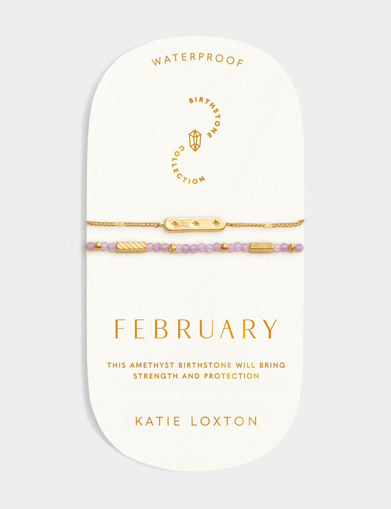 Katie Loxton February waterproof birthstone bracelet - British product