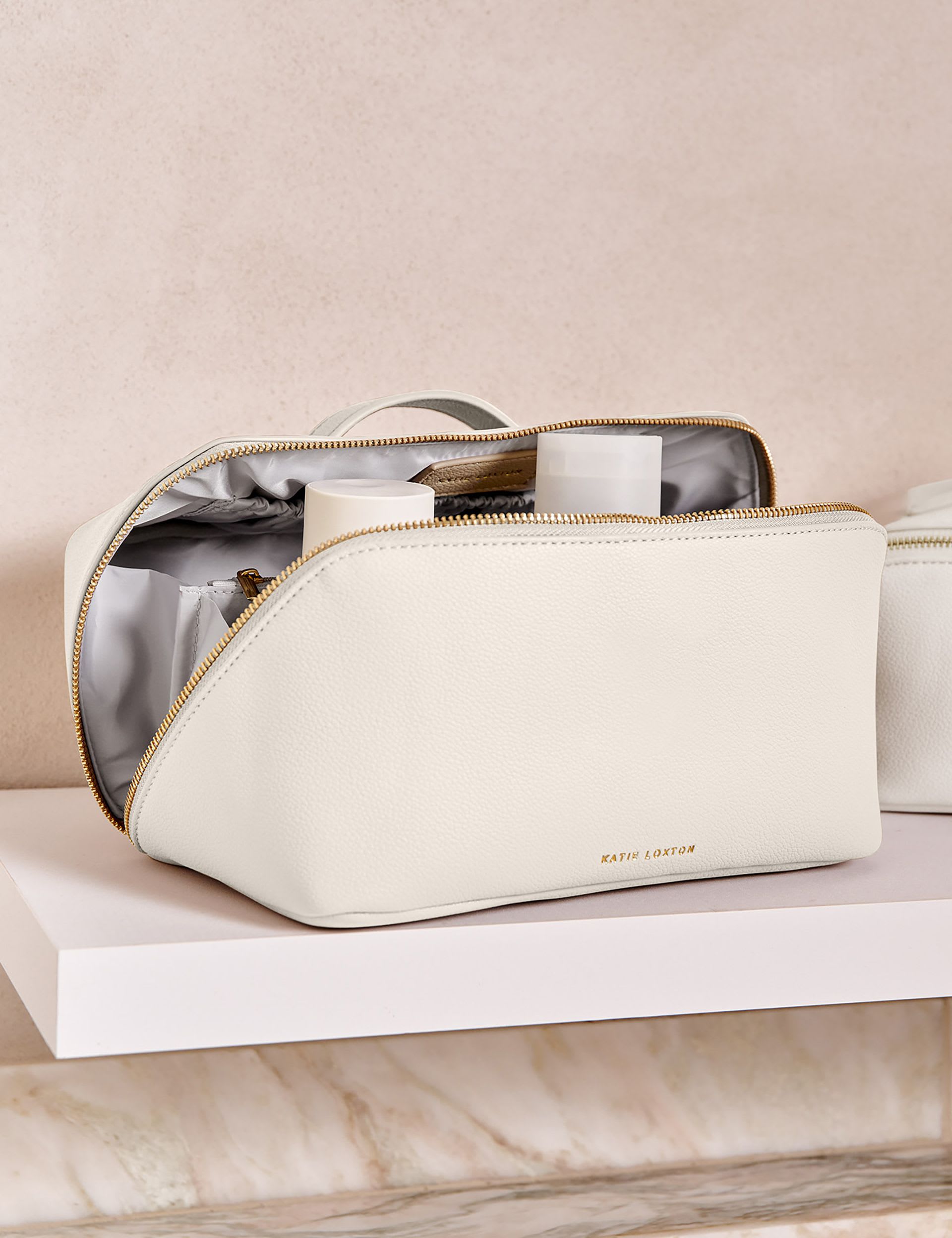 Katie Loxton personalised faux leather wash bag, imported from the UK
