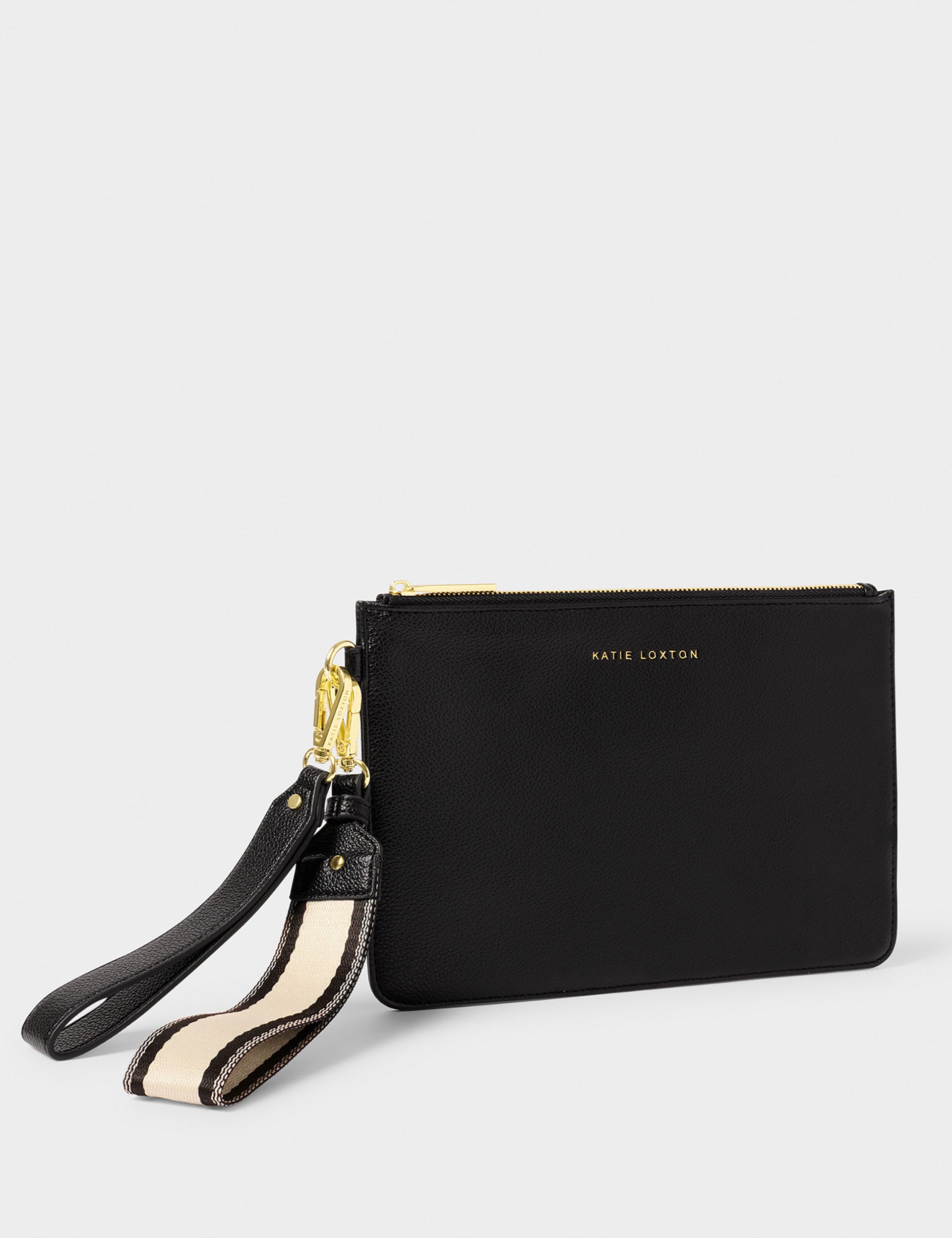 Katie Loxton personalised faux leather pouch with gold monogramming - British product