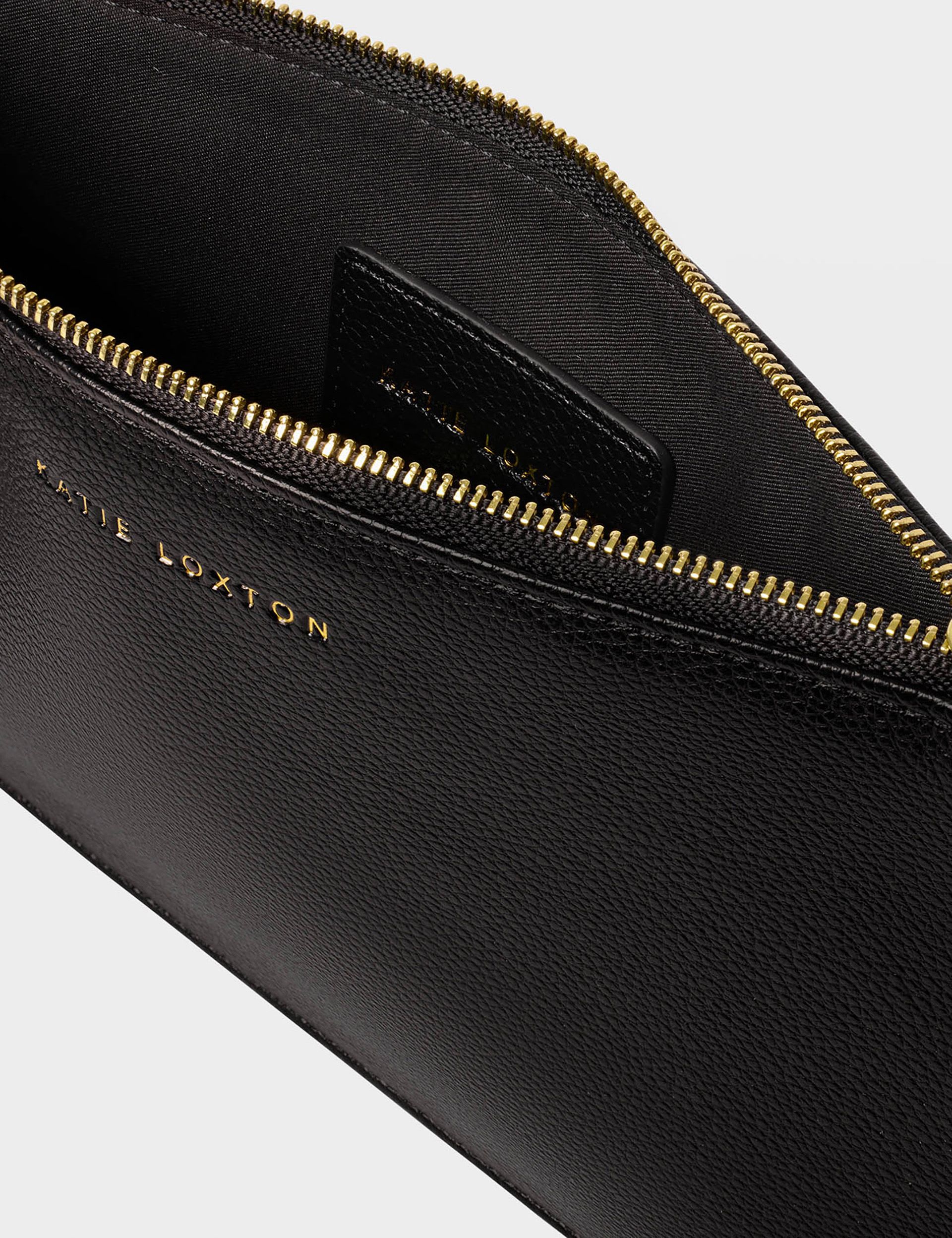 Katie Loxton personalised faux leather pouch with gold monogramming - British product