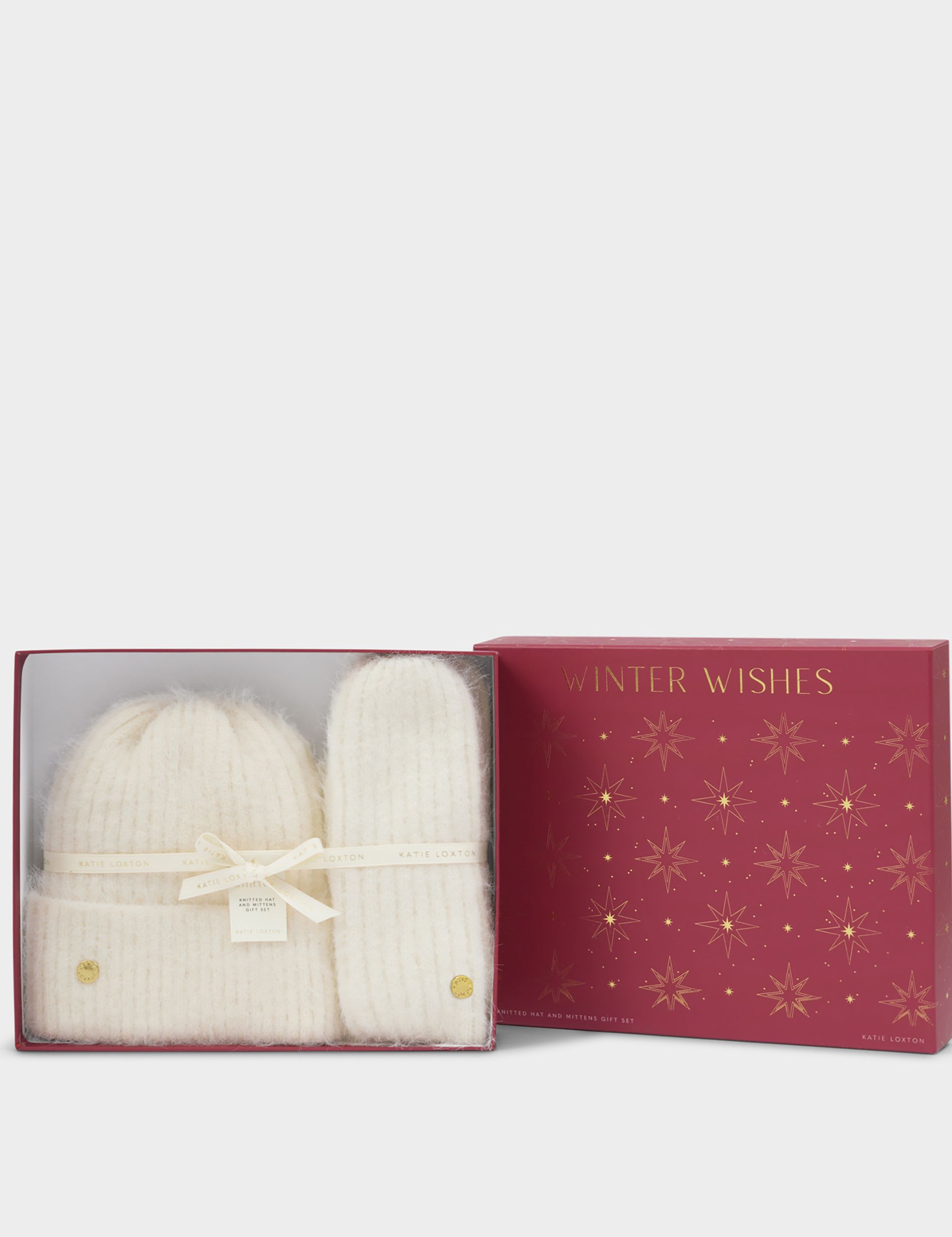Katie Loxton knitted hat and gloves gift set - British product