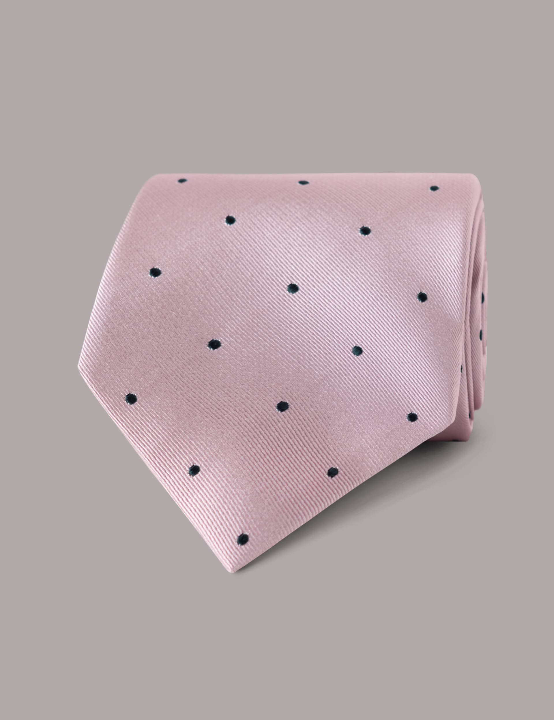 Hawes & Curtis polka dot pure silk tie 8cm - British product