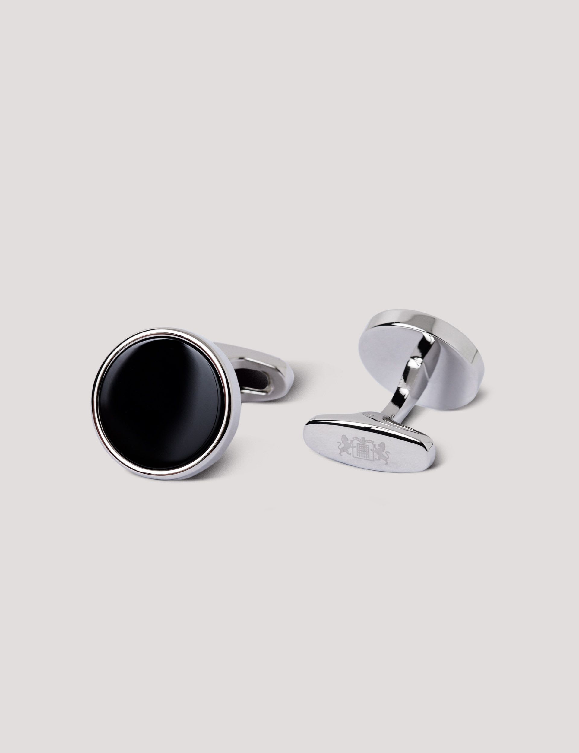 Hawes & Curtis black onyx cufflinks 27mm, UK version