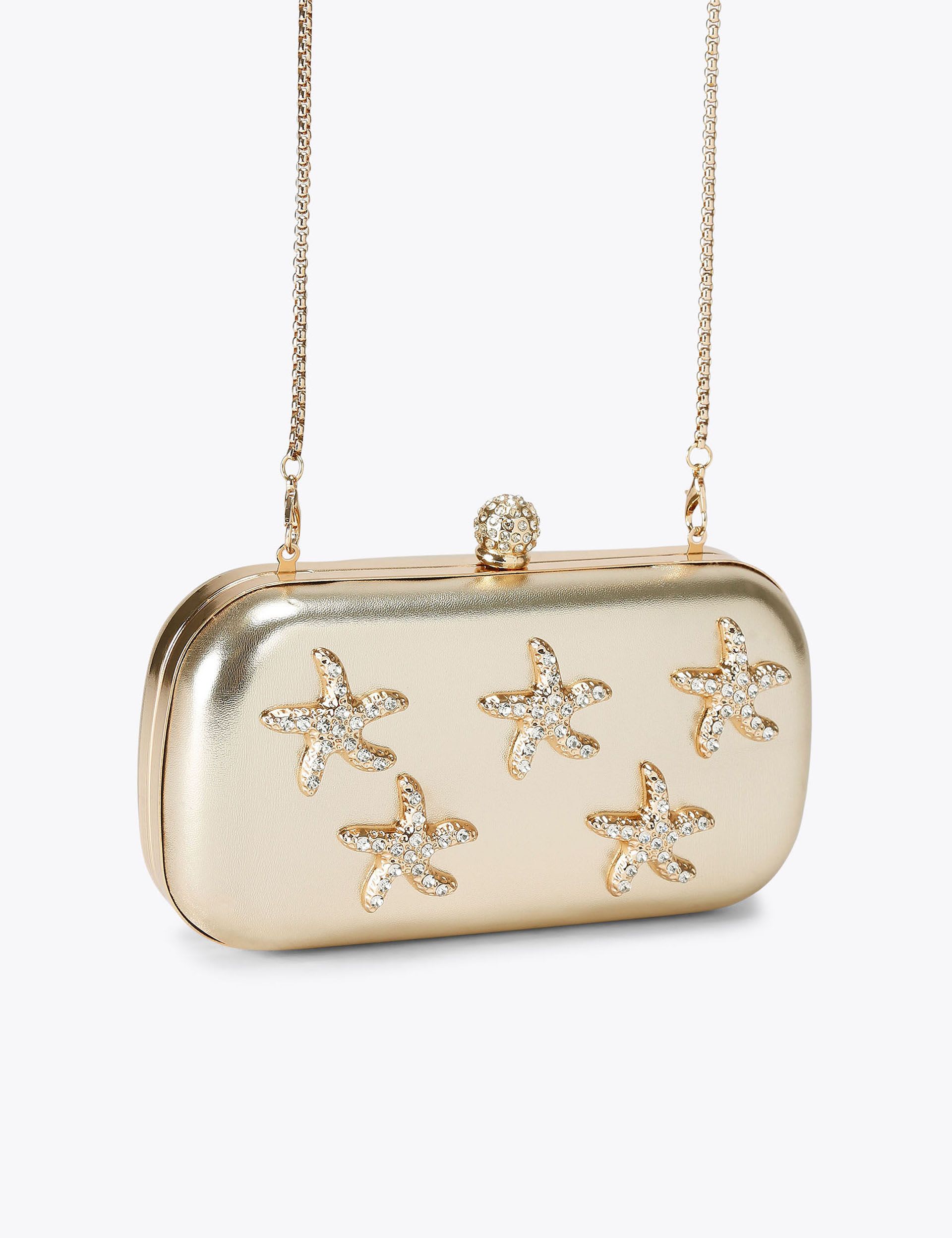 Carvela starfish clutch bag with detachable chain - British product