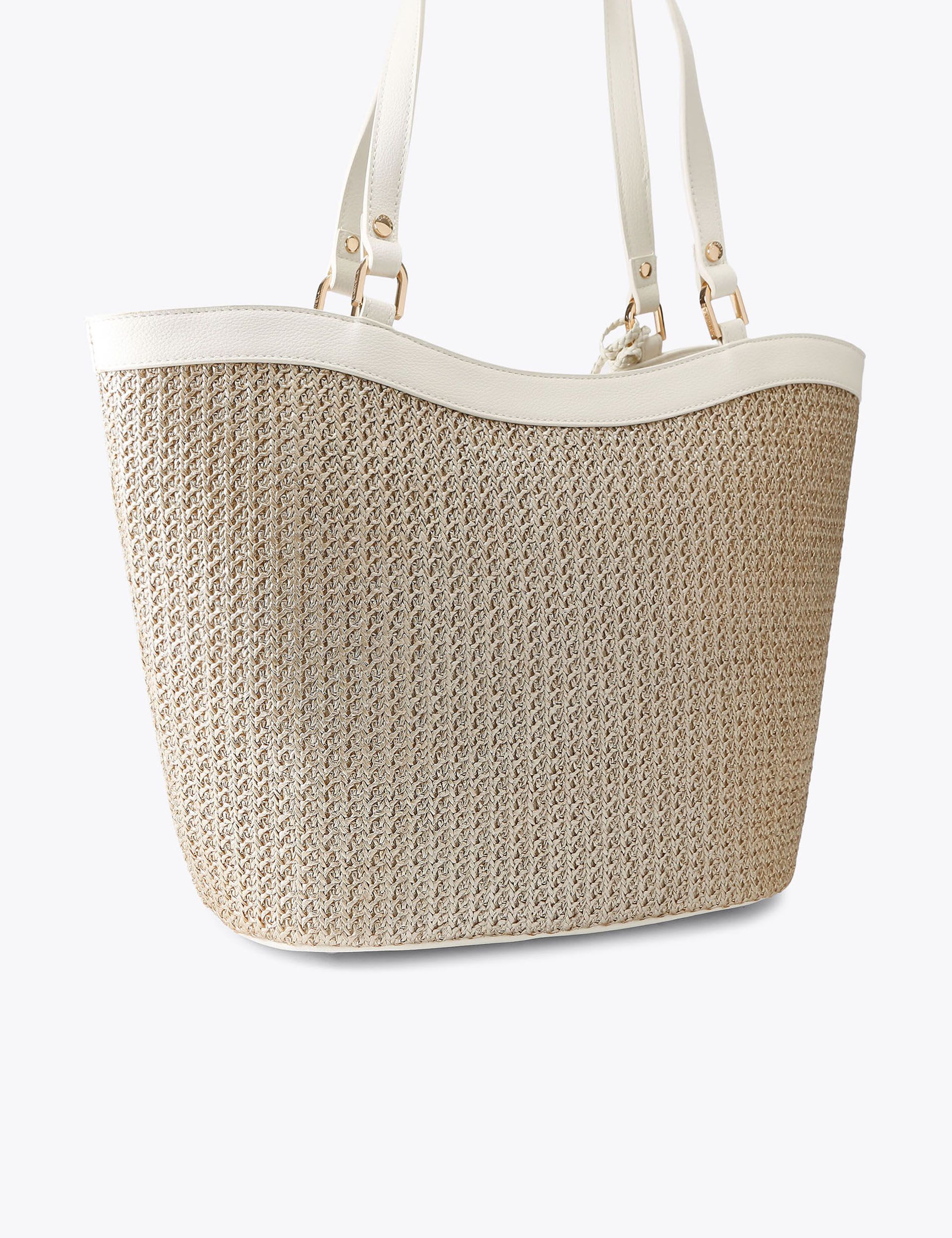 Carvela metallic starfish raffia tote bag, imported from the UK