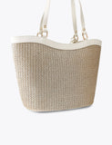 Carvela metallic starfish raffia tote bag, imported from the UK