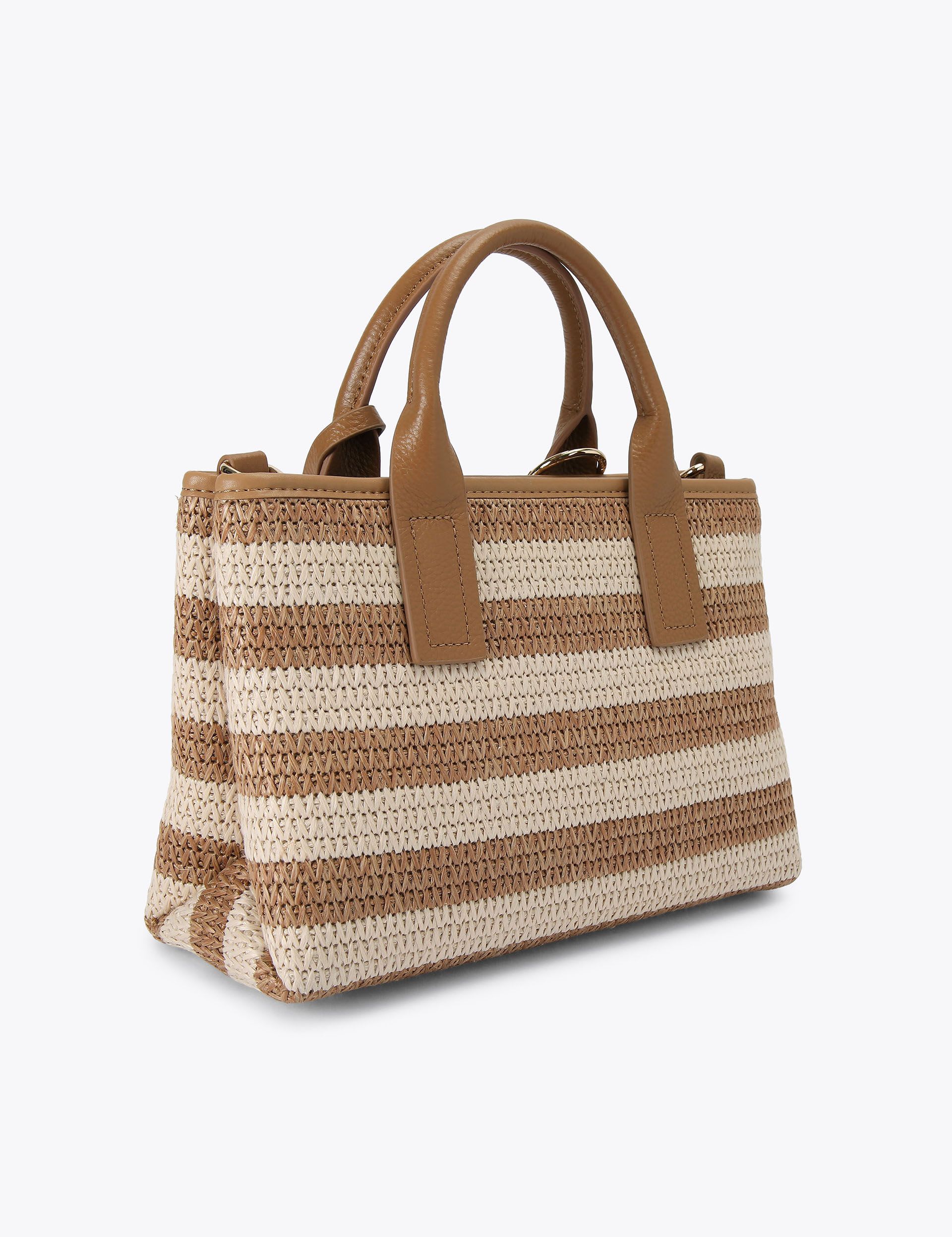 Carvela striped mini tote bag with leather handles, UK version