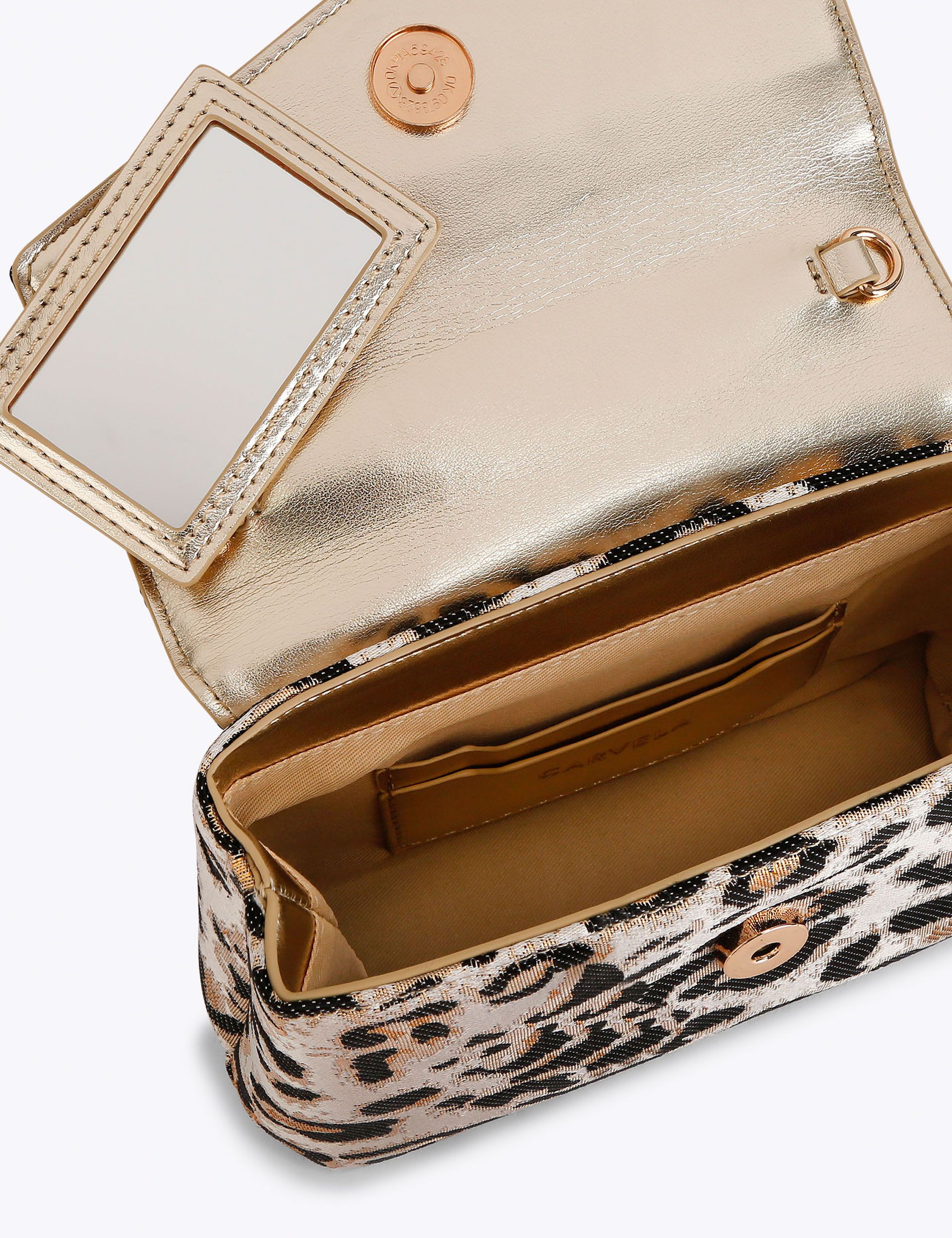 Carvela animal print grab bag with metallic tones (British brand)