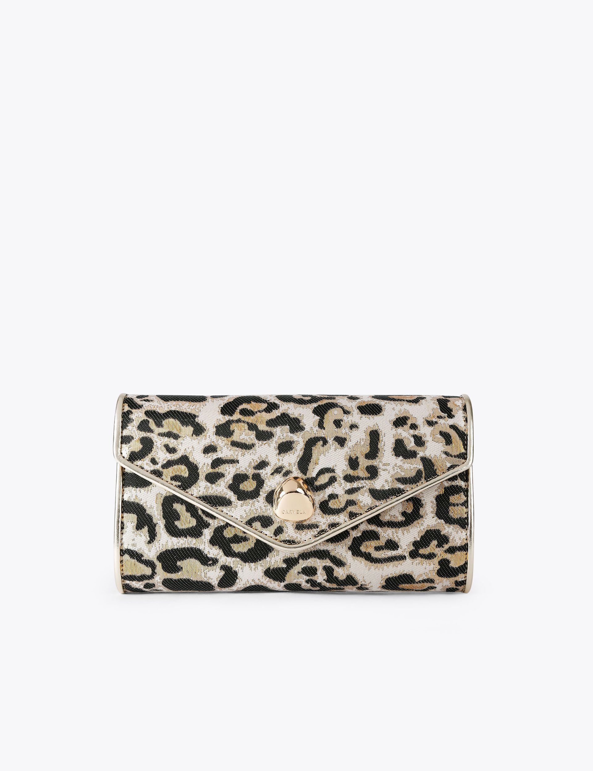 Carvela leopard print clutch bag, imported from the UK