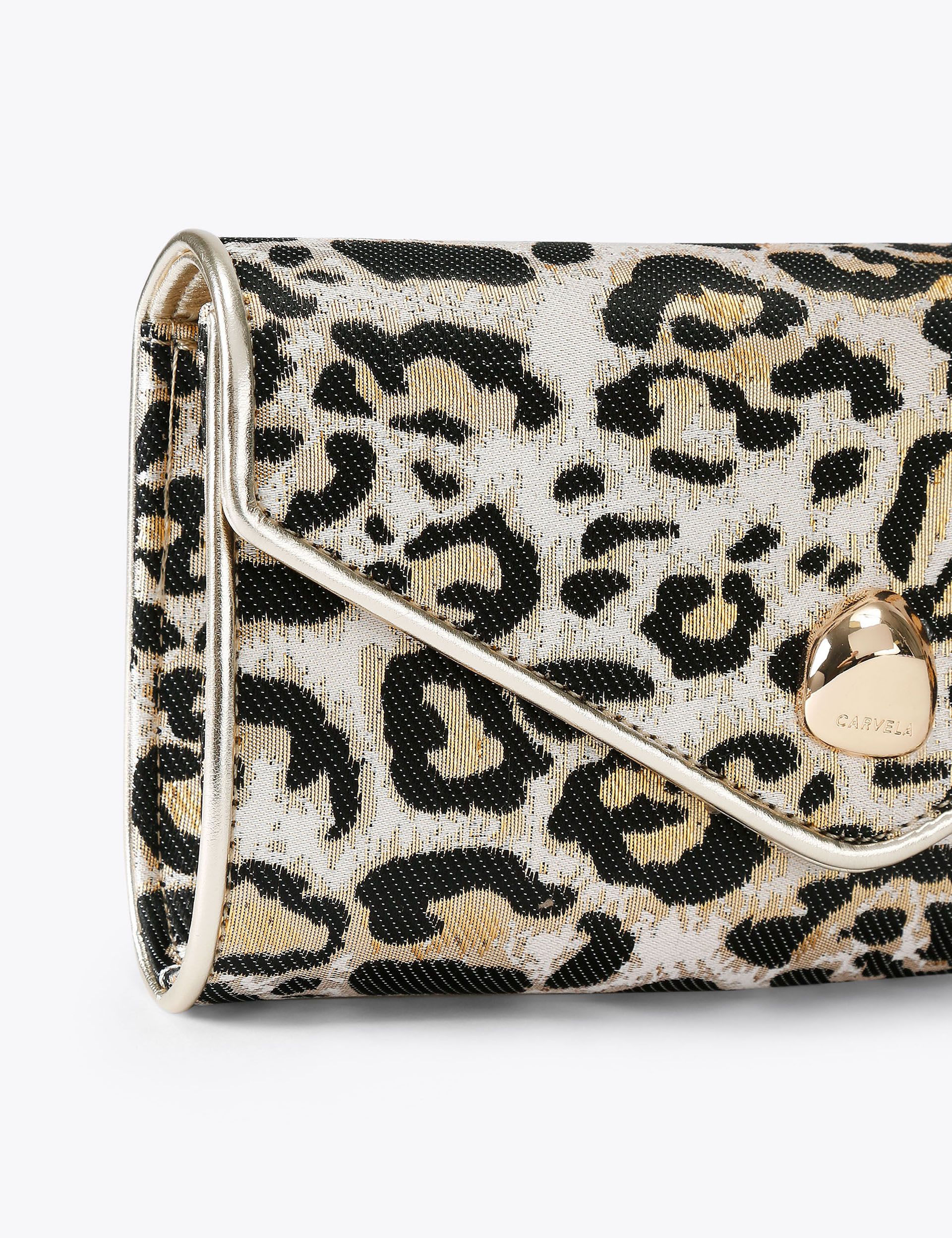 Carvela leopard print clutch bag, imported from the UK