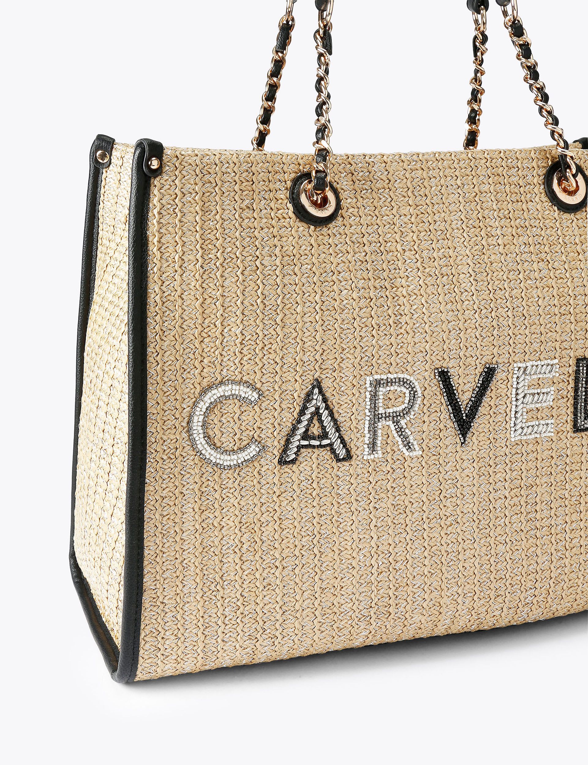 Raffia Beaded Tote Bag & Pouch