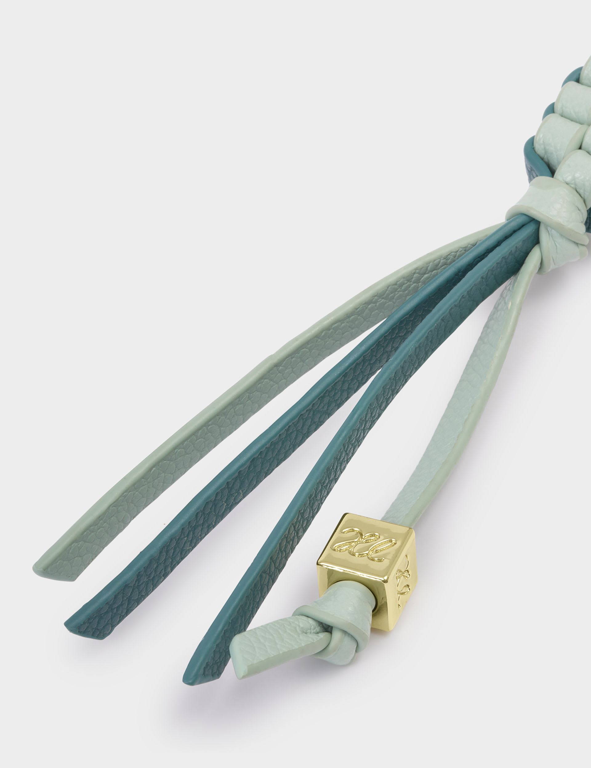 Katie Loxton braided bag charm keyring with gold charm, UK version