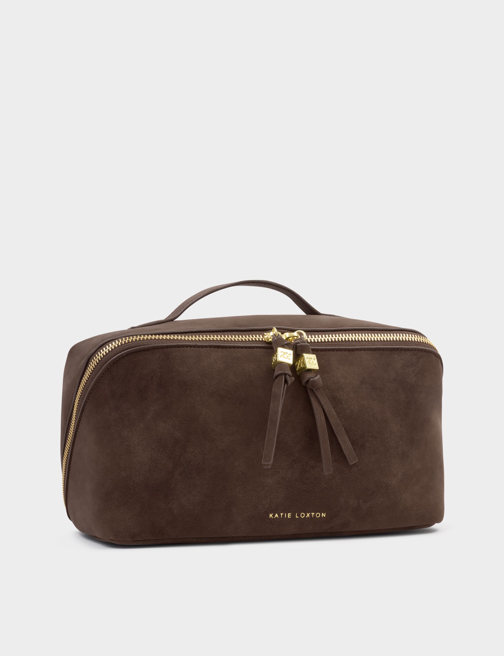 Katie Loxton große personalisierte Kulturtasche aus Wildleder (britische Marke)