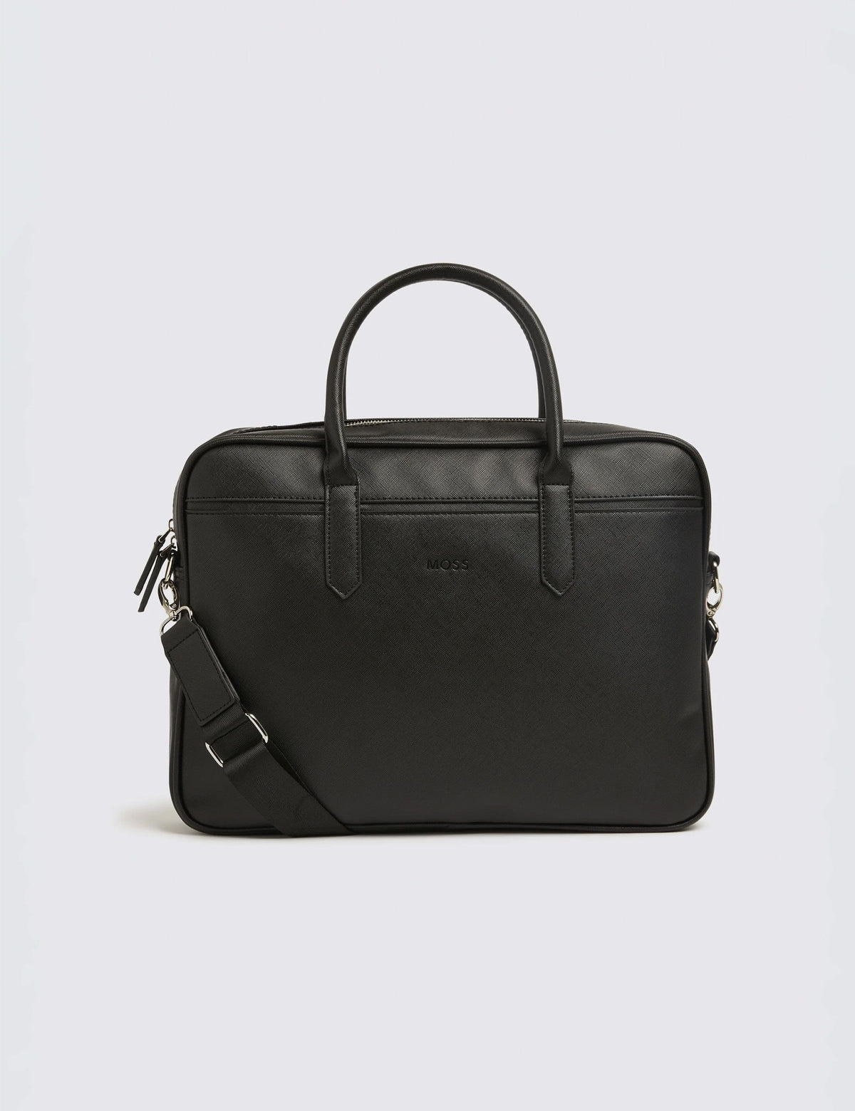 Moss Saffiano briefcase faux leather 86x253mm, imported from the UK