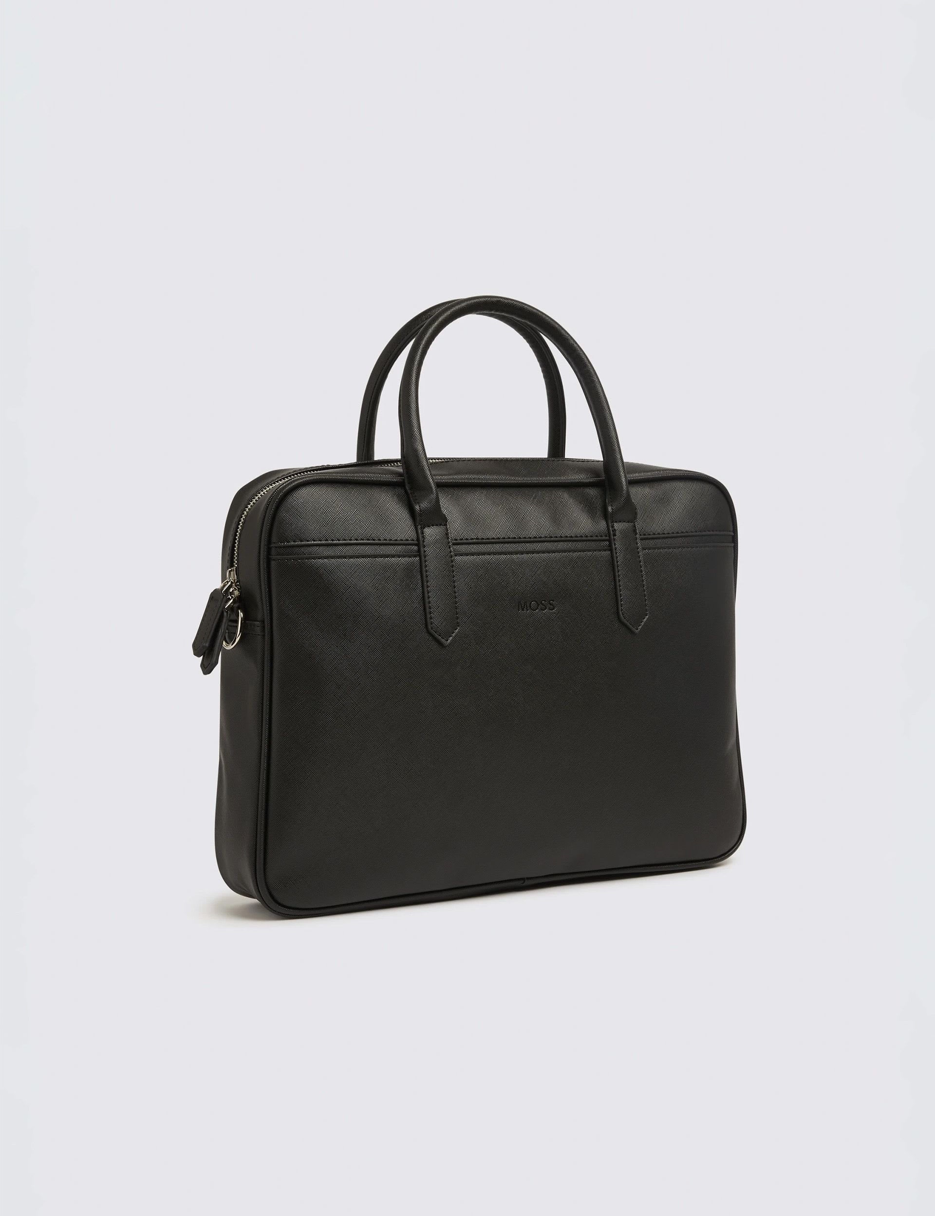 Moss Saffiano briefcase faux leather 86x253mm, imported from the UK