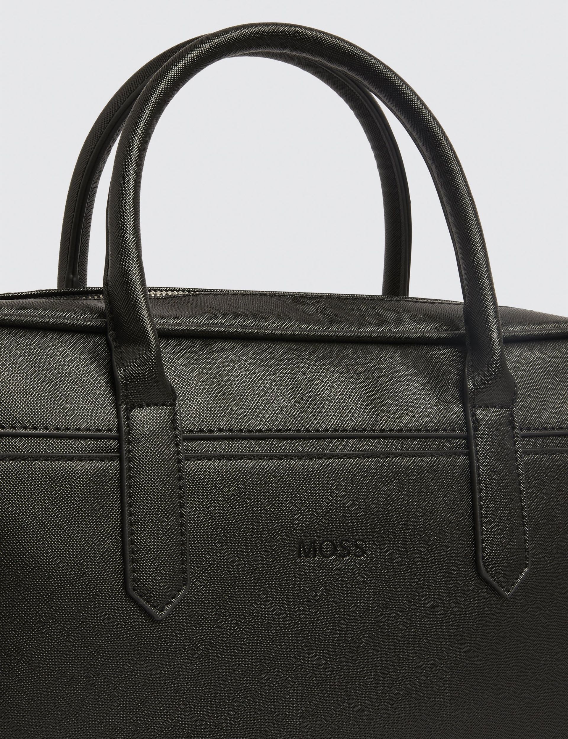 Moss Saffiano briefcase faux leather 86x253mm, imported from the UK