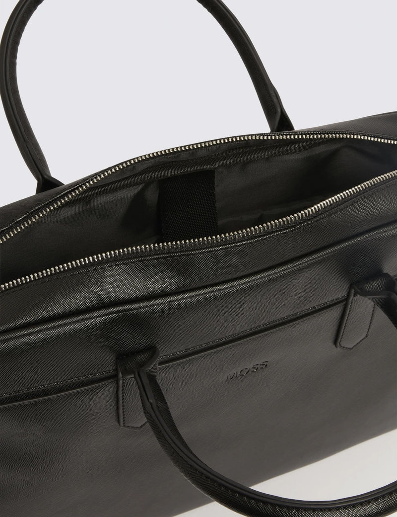 Moss Saffiano briefcase faux leather 86x253mm, imported from the UK