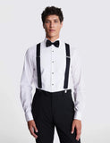 Moss black tie braces with clip-on straps, UK version