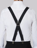 Moss black tie braces with clip-on straps, UK version