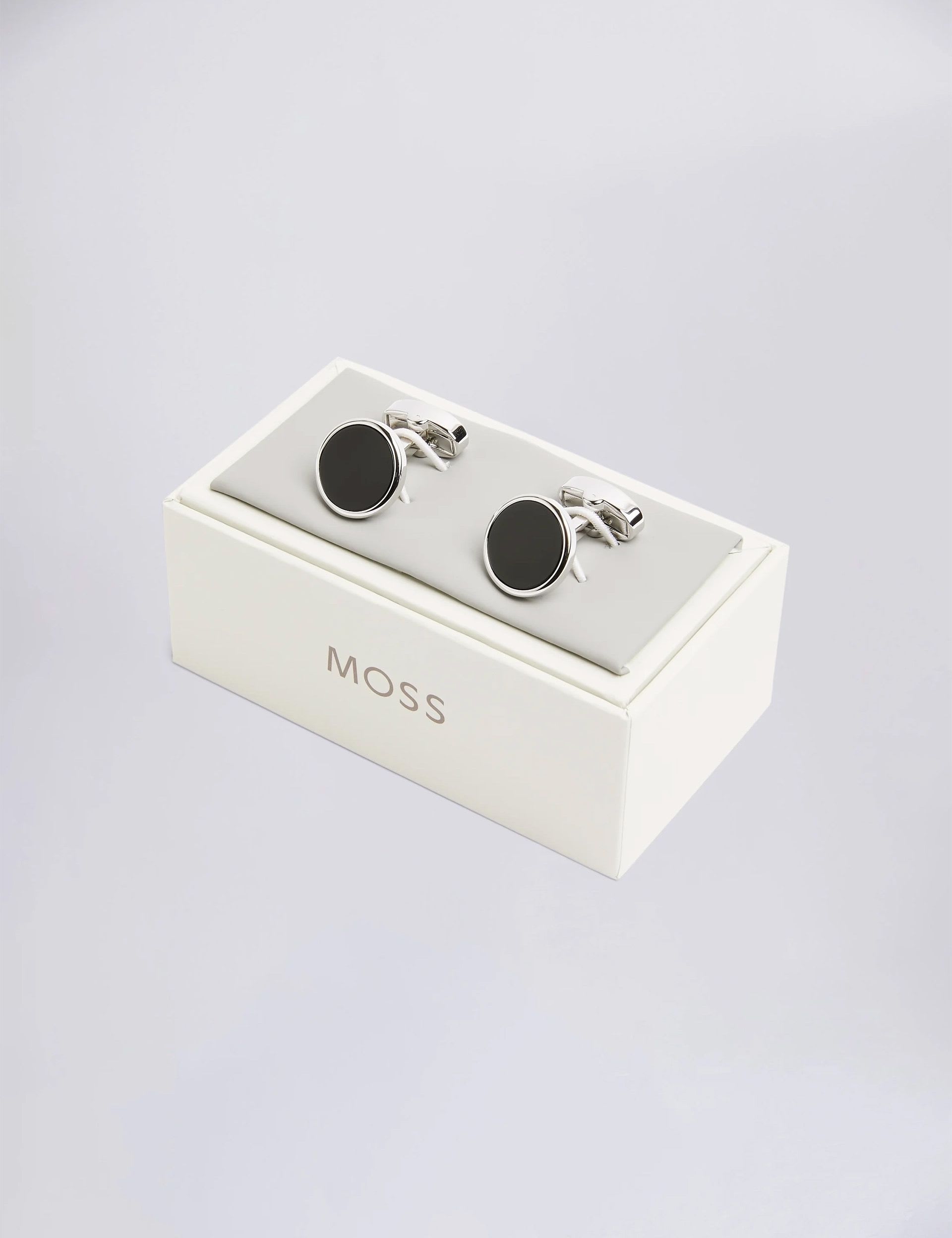Moss onyx round cufflinks, imported from the UK