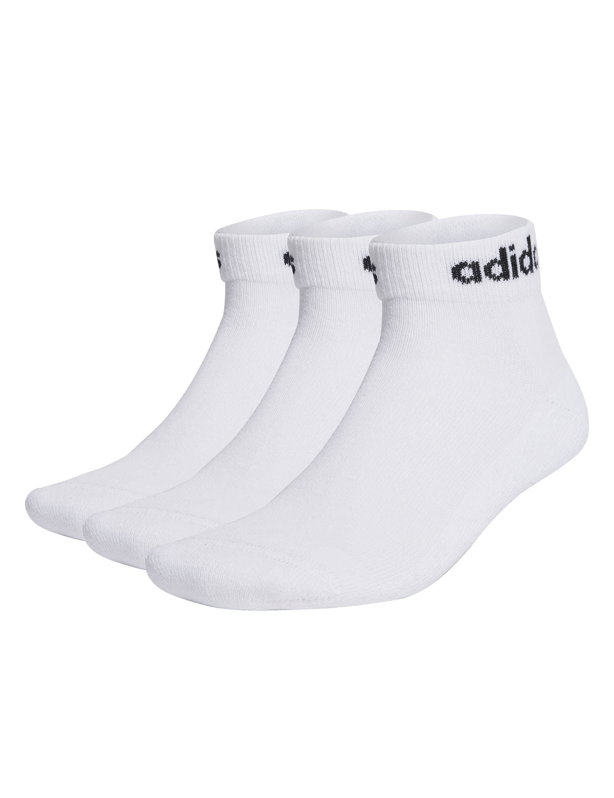 Adidas 3-pakning Lineære bomullsrike sokker med ankel med logo