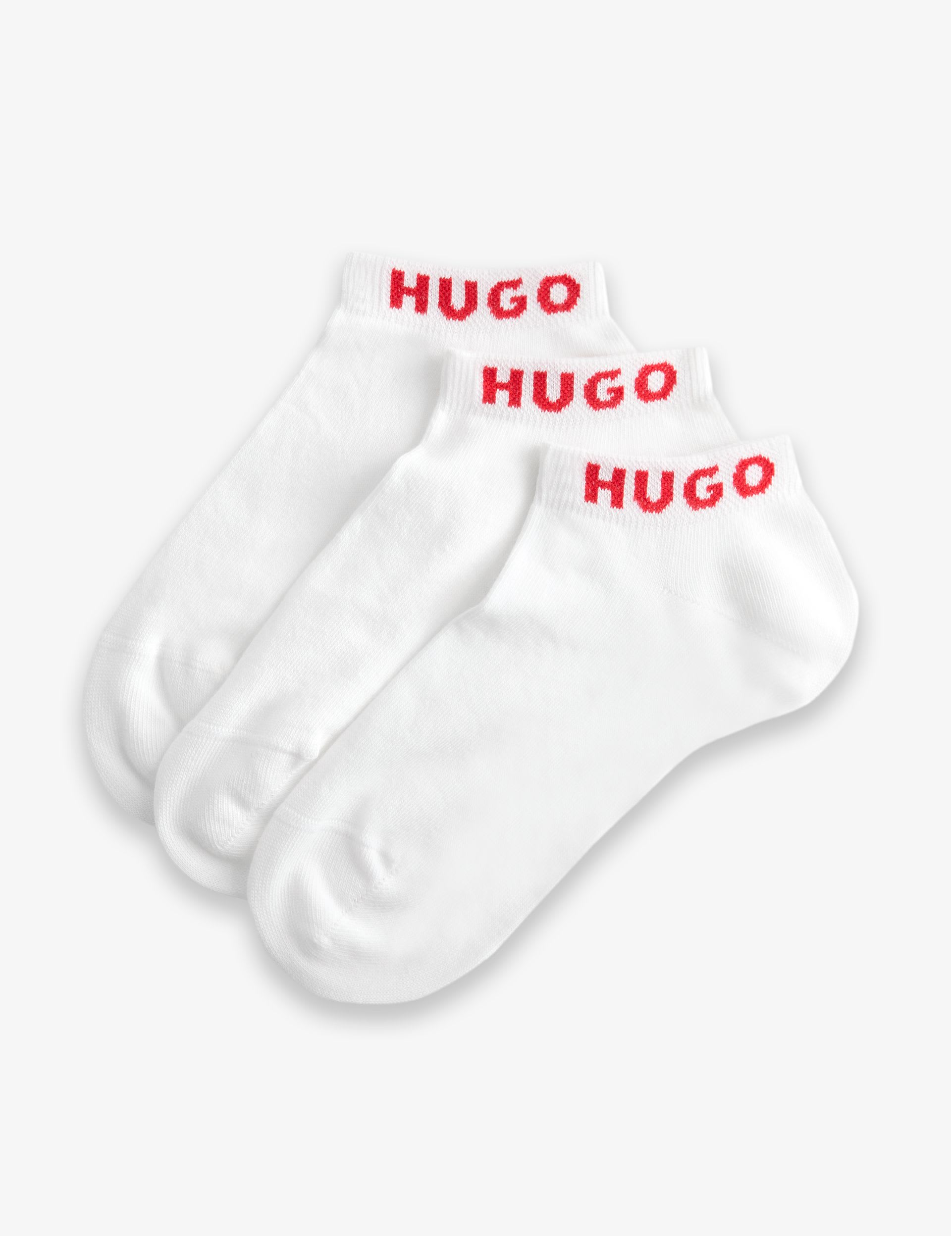 Hugo 3 Pack Cotton Rich Logo Trainer Socks