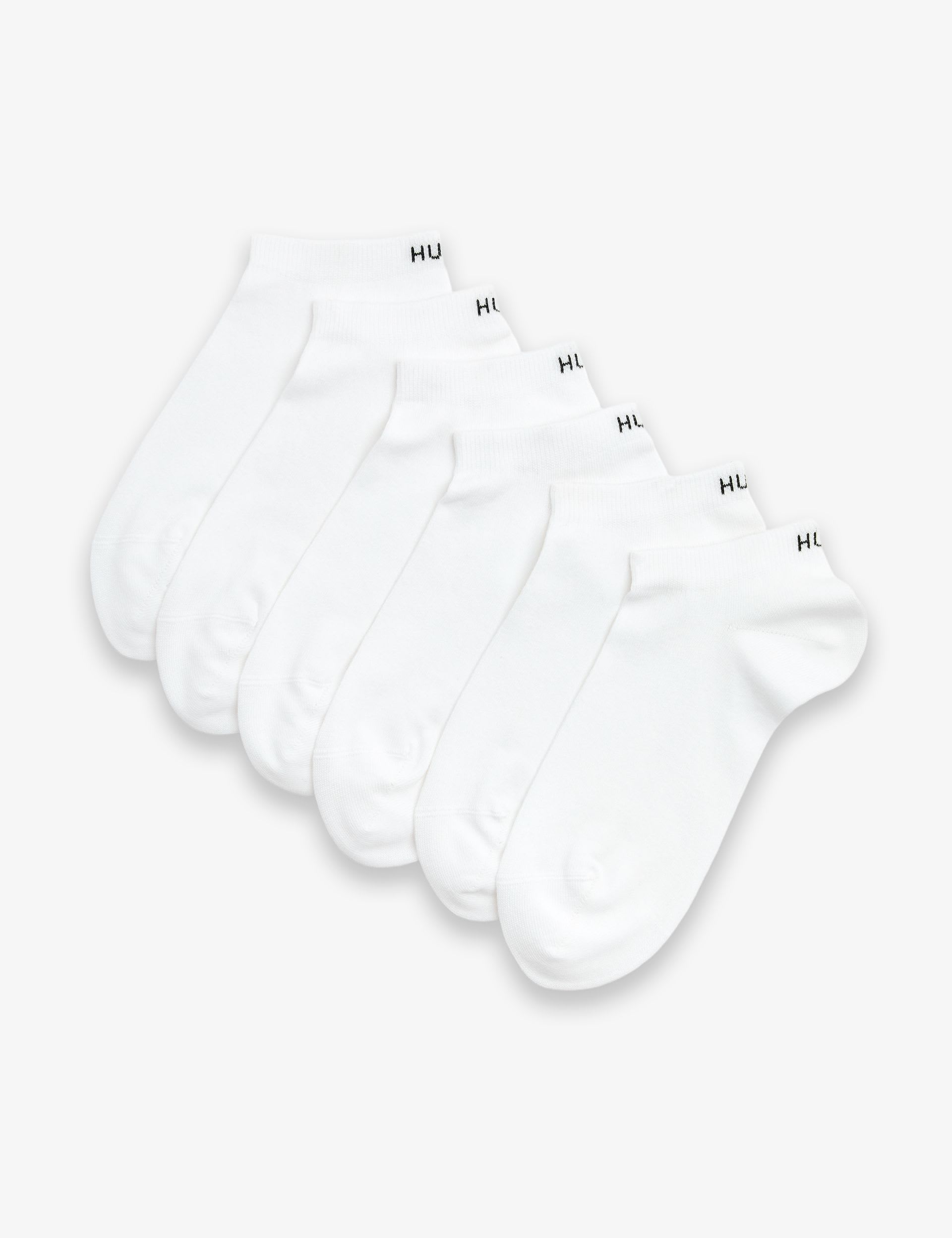 HUGO Baumwollreiche Tennissocken mit Logo, 6er Pack - Britisches Produkt